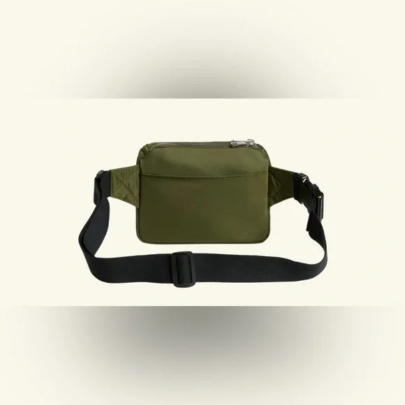 State Lorimer Mini Fanny Pack Olive with Silver Zippers - Picture 2 of 7